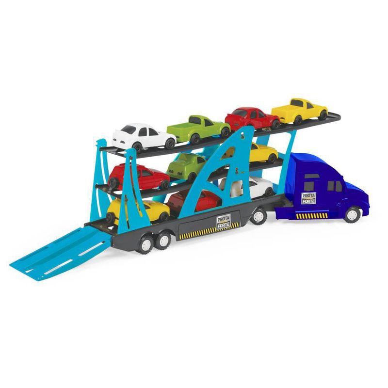 Caminhao-Cegonha---Frota-Forte---com-10-Carrinhos---Modelos-Sortidos---New-Toys-2
