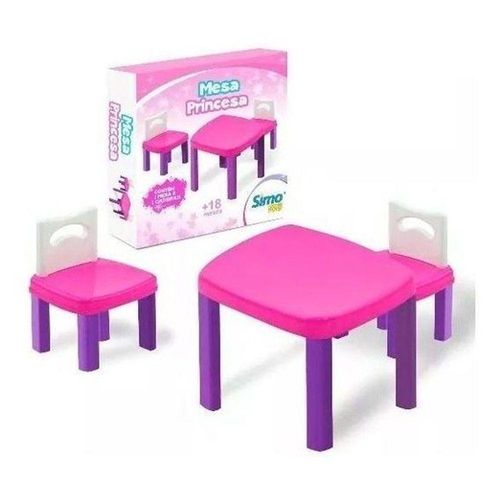 Mesinha Infantil Princesa Com 2 Cadeiras - Simo Toys