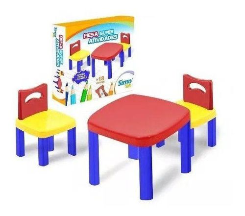 Mesinha Infantil Super Atividades Com 2 Cadeiras - Simo Toys