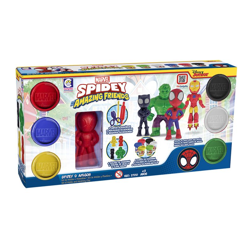 Conjunto-De-Massa-De-Modelar-E-Acessorios---Marvel---Spidey-Amigos---Cotiplas-0