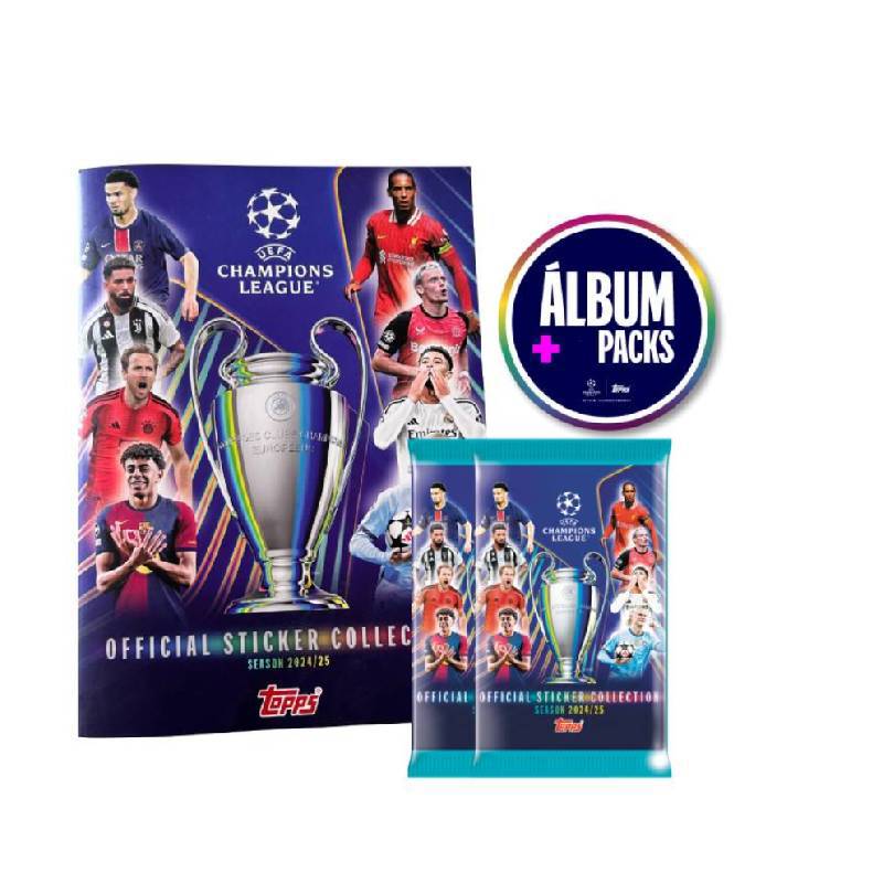 Livro-Ilustrado-e-Cartas---UEFA-Champions-League-2024-25---Topps-0