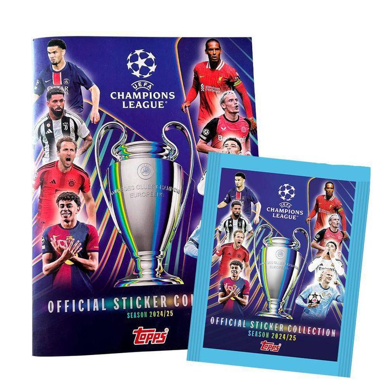 Livro-Ilustrado-e-Cartas---UEFA-Champions-League-2024-25---Topps-1