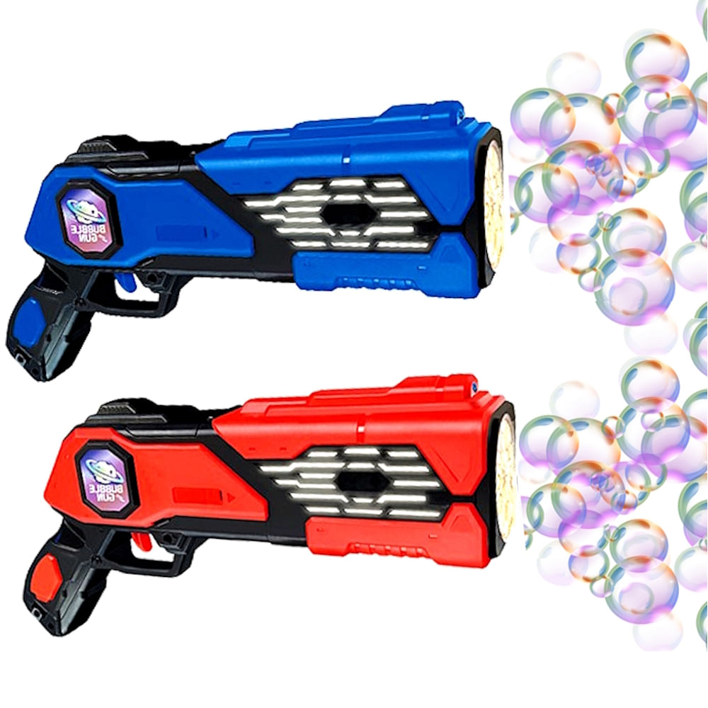 2 Lançadores de Bolhas de Sabão Multi Furos Automático Super combo