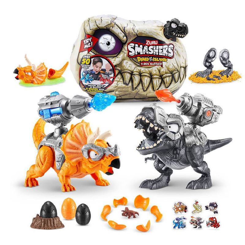 Mini-Figura---Smashers---Dino-Island---T-Rex-Battles---Sortido---Fun--0