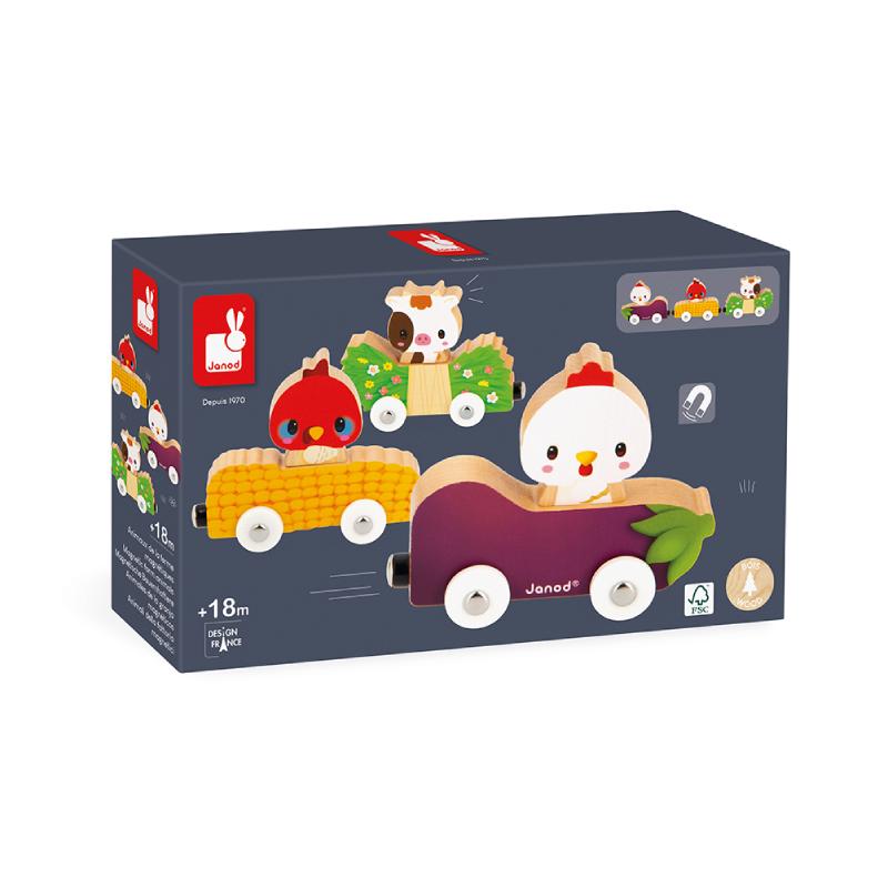 Brinquedo-Educativo---Carrinhos-Magneticos---Animais-de-Fazenda---Janod---Maped-2