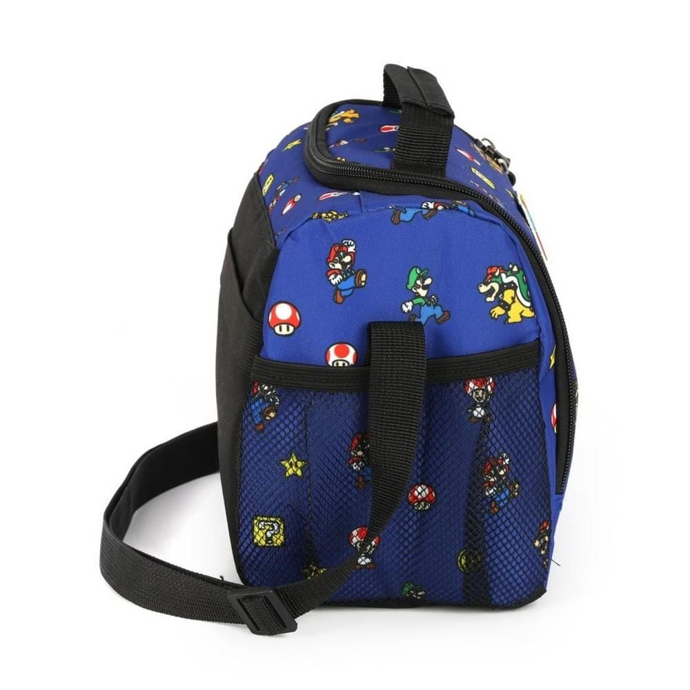 Lancheira Termica Transversal Super Mario Gamer Azul