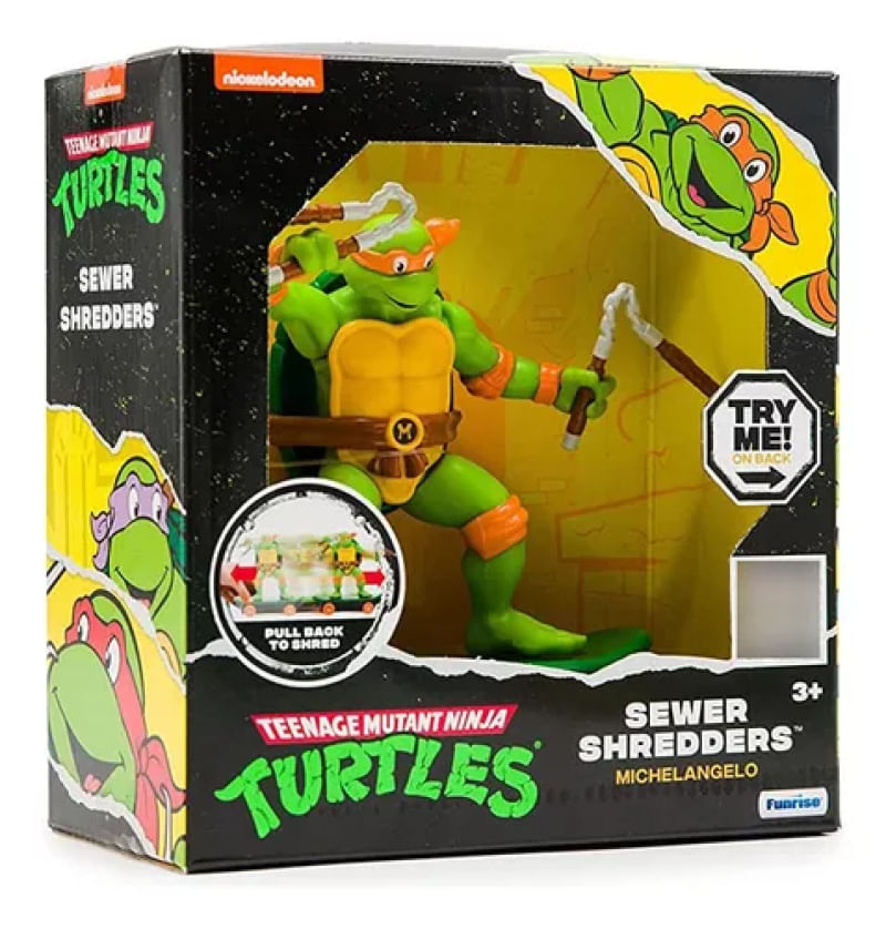 Tartaruga Ninja Caos Mutante Sewer Shredders- Boneco Botão Ação C