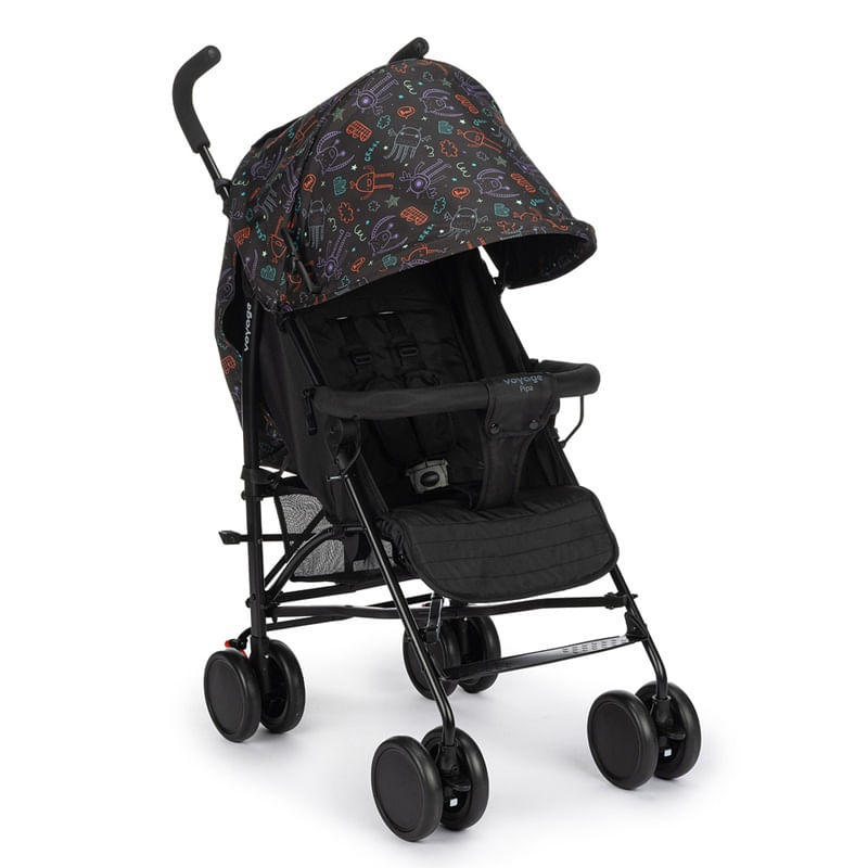 Carrinho-de-Passeio---Voyage---Umbrella-Pipa---Preto-Neon---Dorel-0