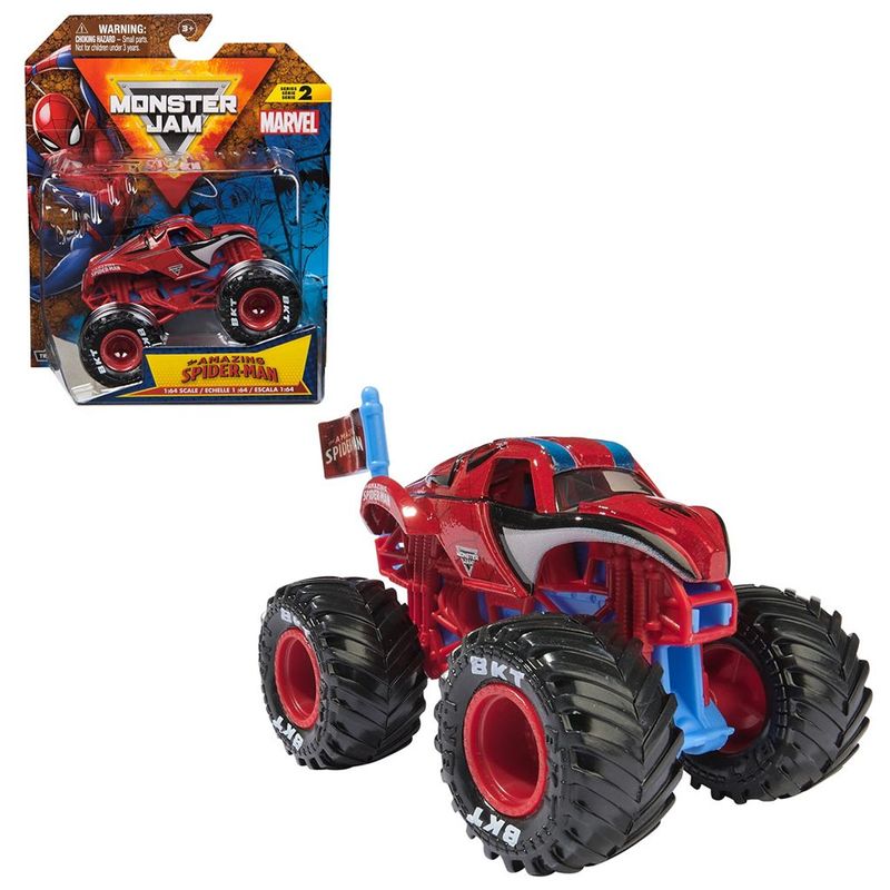 Carrinho---Homem-Aranha---1-64---Monster-Jam---Vermelho---Sunny-1