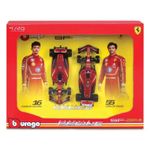 Miniatura---Carro-Ferrari---Charles-Leclerc-16-e-Carlos-Sainz--55---Bburago-0