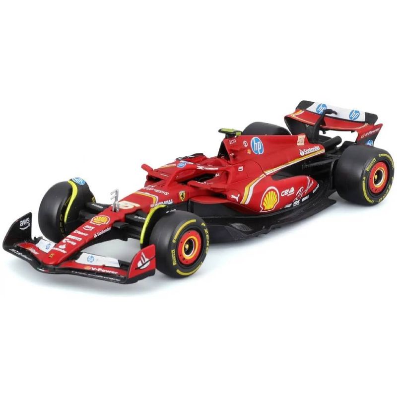 Miniatura---Carro-Ferrari---Charles-Leclerc-16-e-Carlos-Sainz--55---Bburago-1