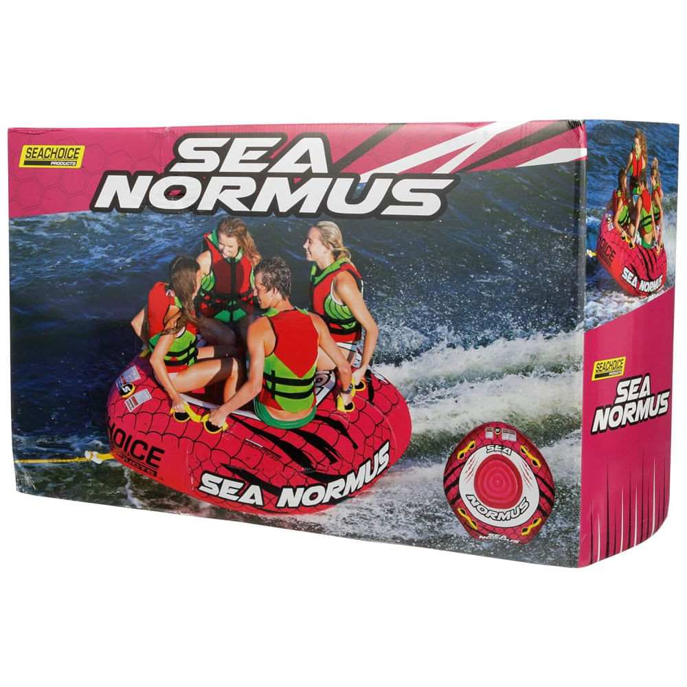 Boia Rebocável para 4 Pessoas, Carga Máx 305 kg com Inflação e Desinflação Rápidas, SEACHOICE 86904, Rosa e Preto