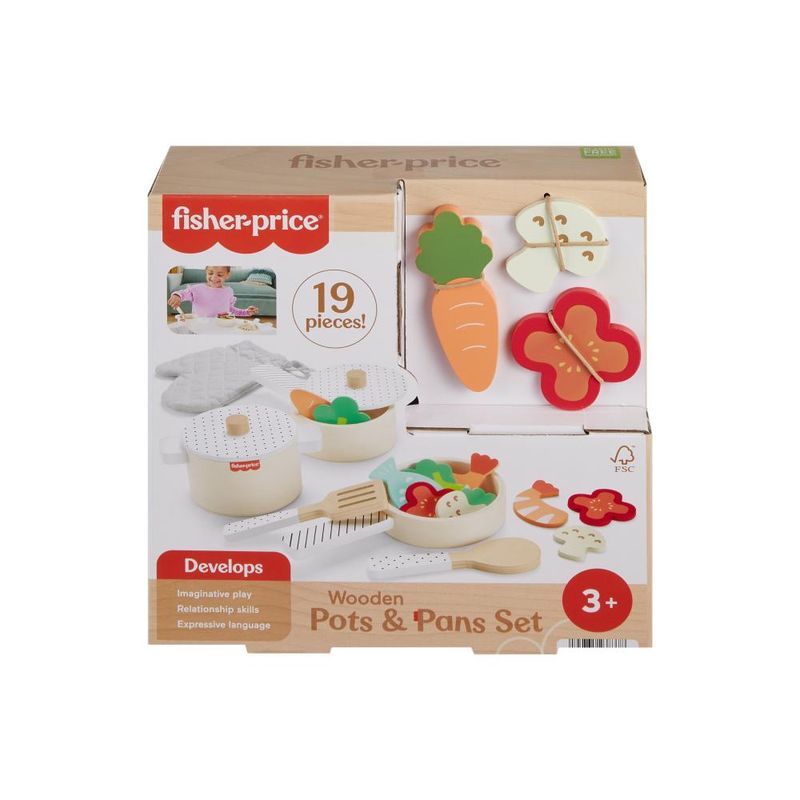 Brinquedo-Primeira-Infancia---Conjunto-de-Panelas-e-Frigideiras-de-Madeira---Fisher-Price-1
