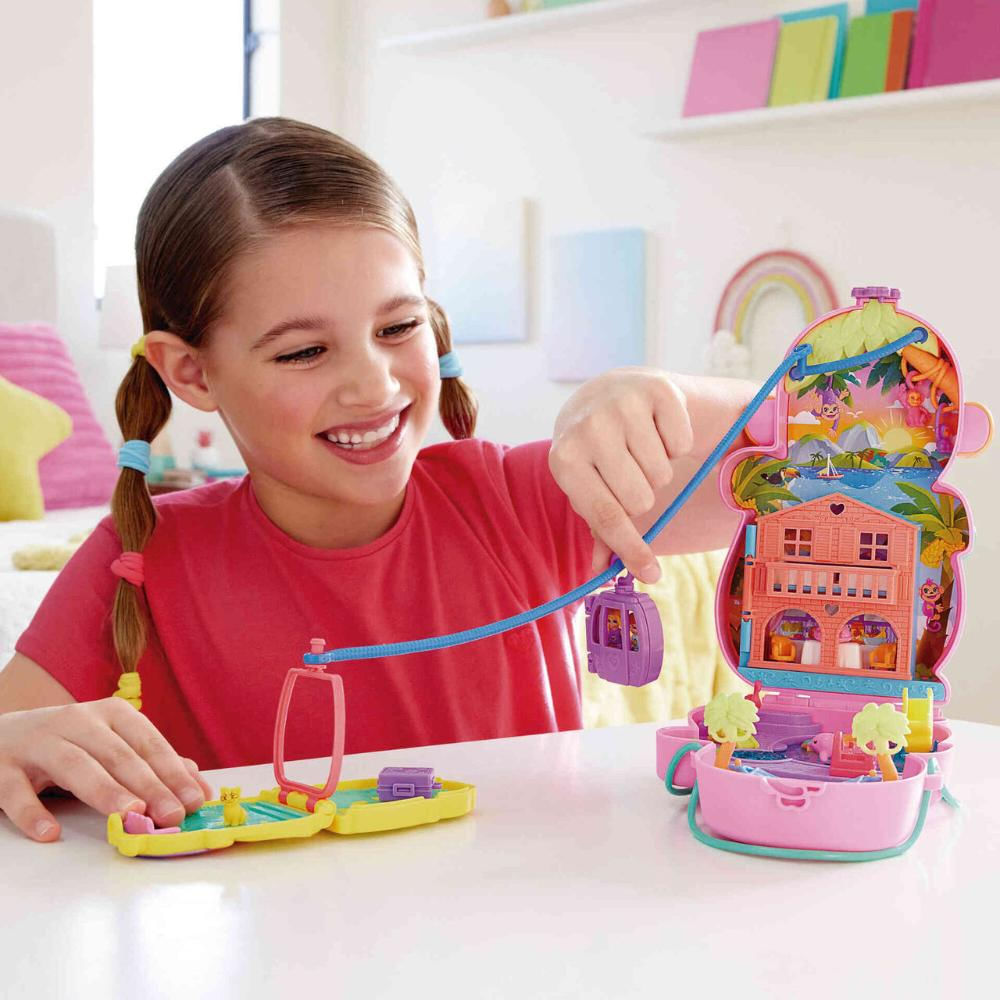 Polly Pocket Playset Bolsa Mãe Macaco E Bebê - Mattel HWP04