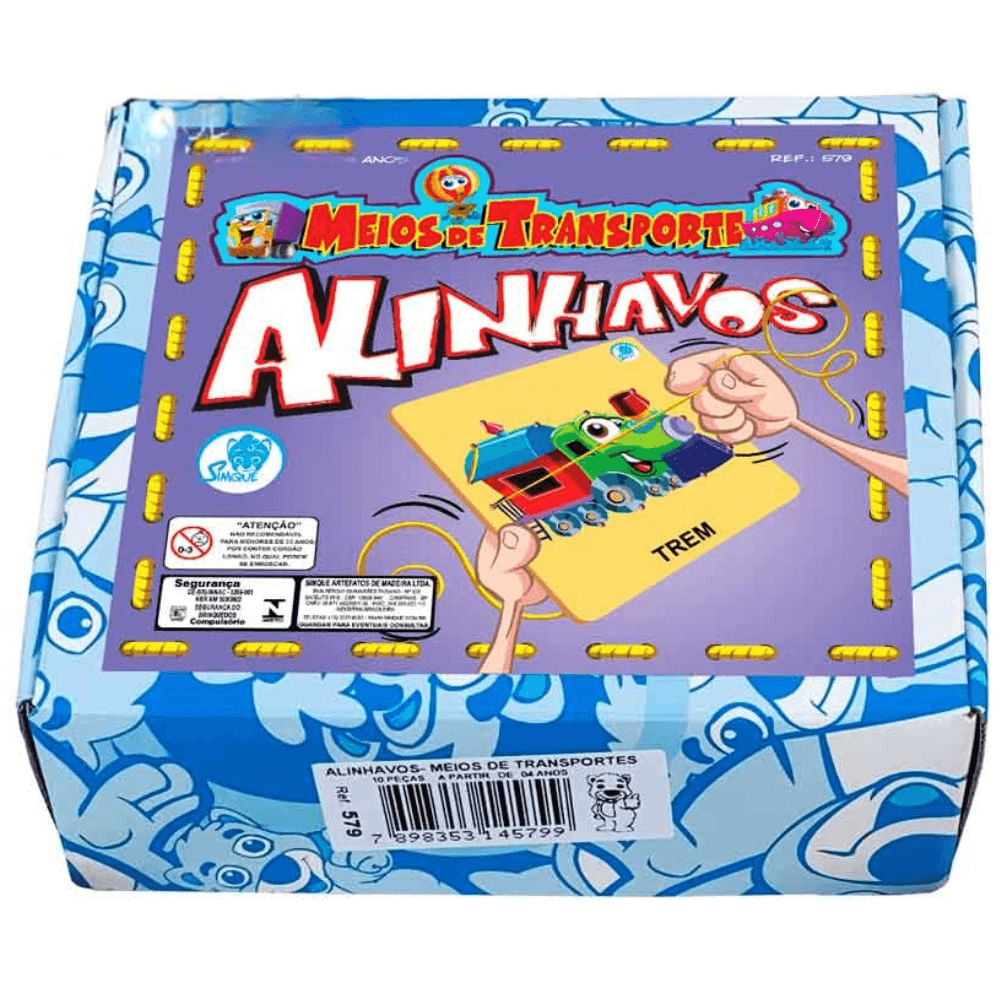 Jogo Pedagógico Alinhavos Meio de Transporte - Simque - Ri Happy
