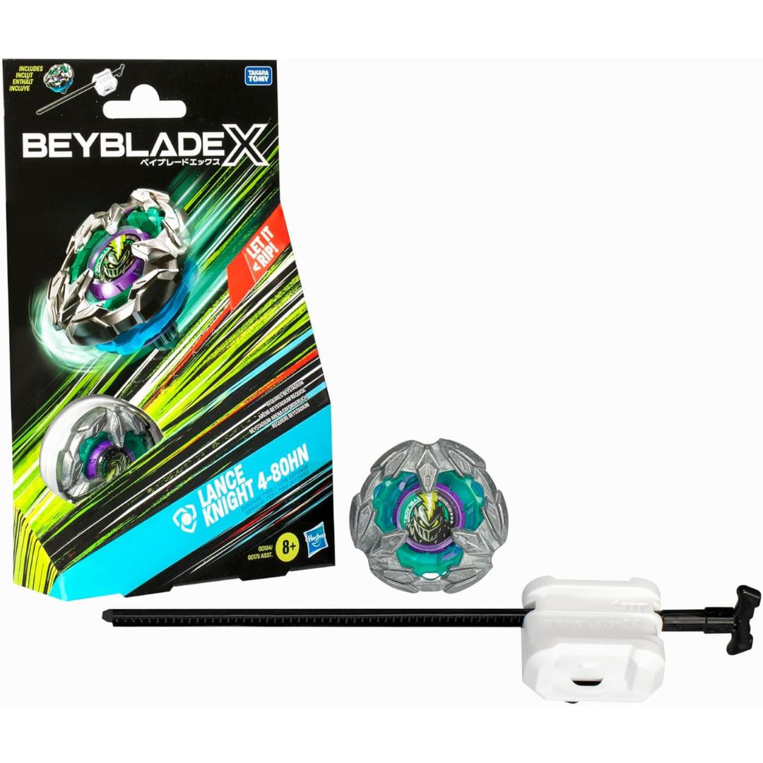 Beyblade X Lance Knight 4-80HN Pião e Lançador Hasbro G0184 - Ri Happy
