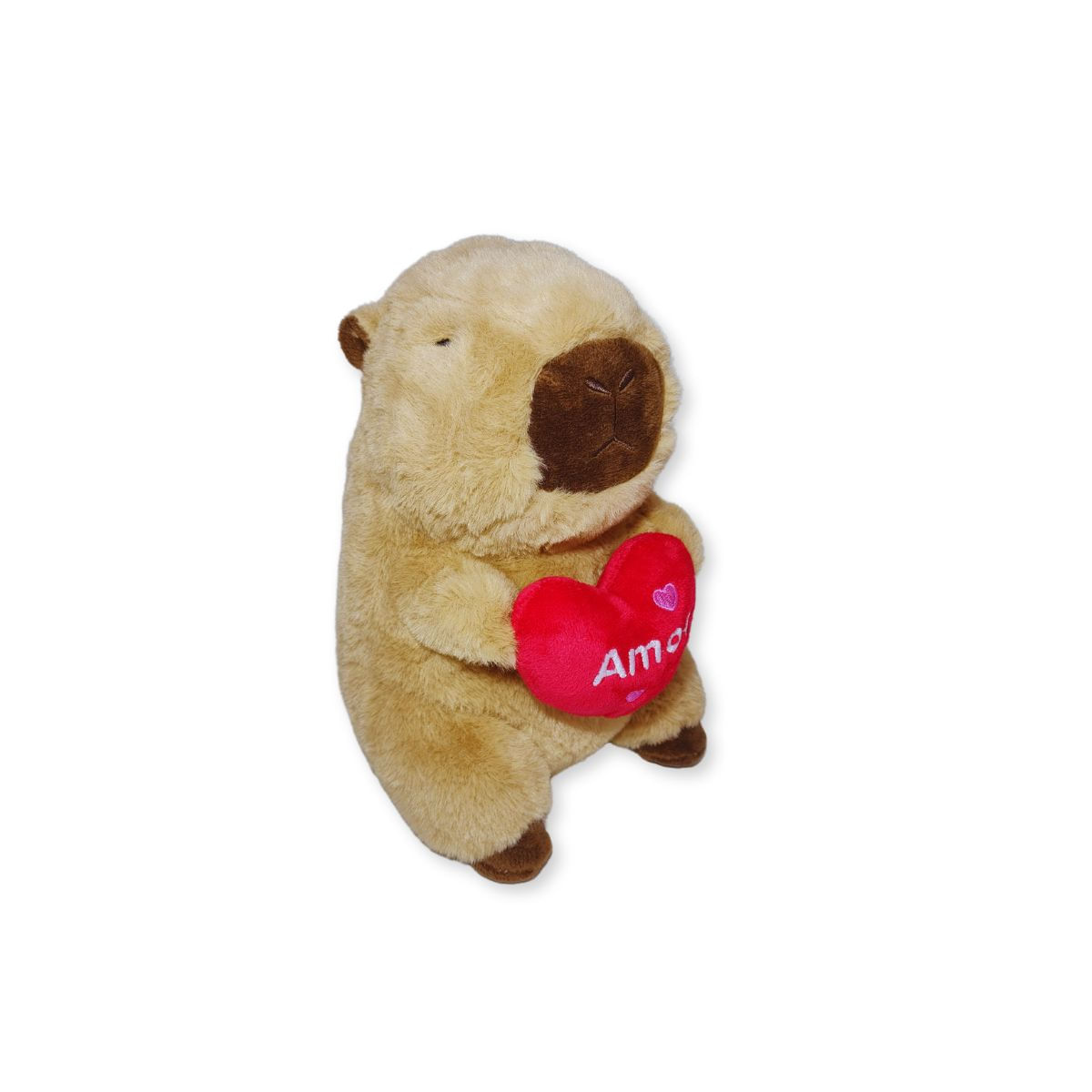 Capivara de Pelúcia com Coração Amor e Beijo – Presente Fofo