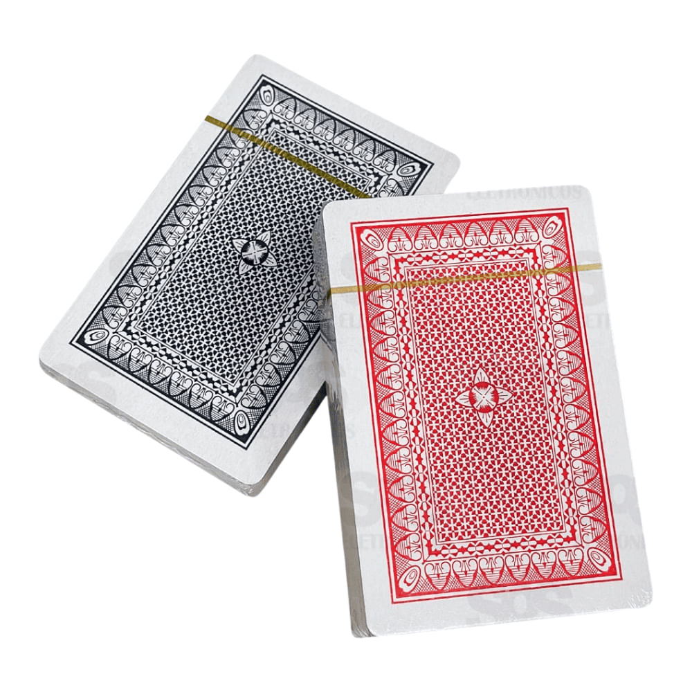 Baralho Plástico 2 Maços 108 Cartas Vermelho e Preto