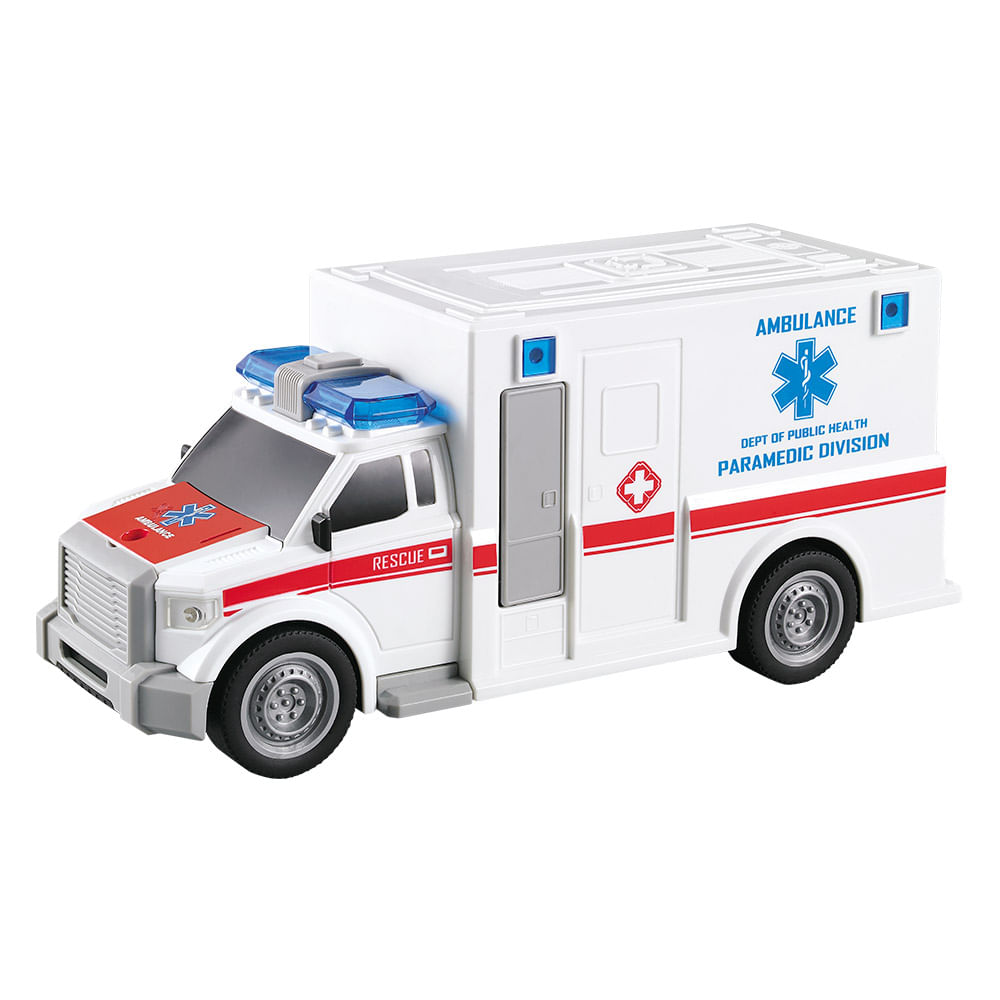 Carro Fricção Ambulância com Luz e Som - Ri Happy