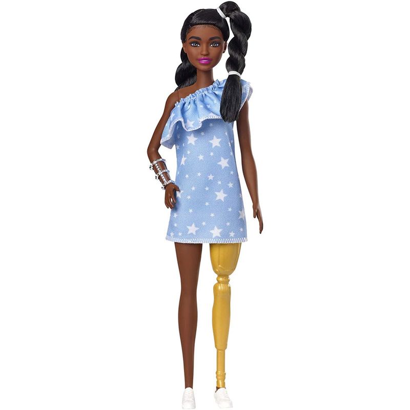 boneca-barbie-fashionista-negra-vestido-azul-com-estrelas-mattel_Frente