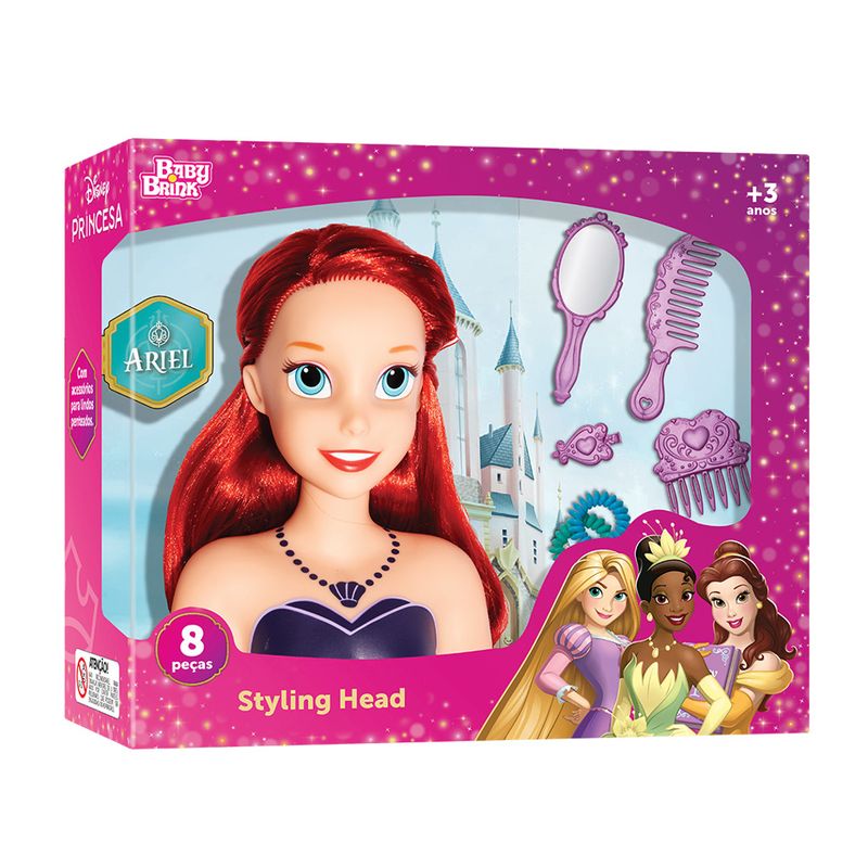 Boneca---Disney---Princesas---Styling-Head----Ariel---Novabrink-1