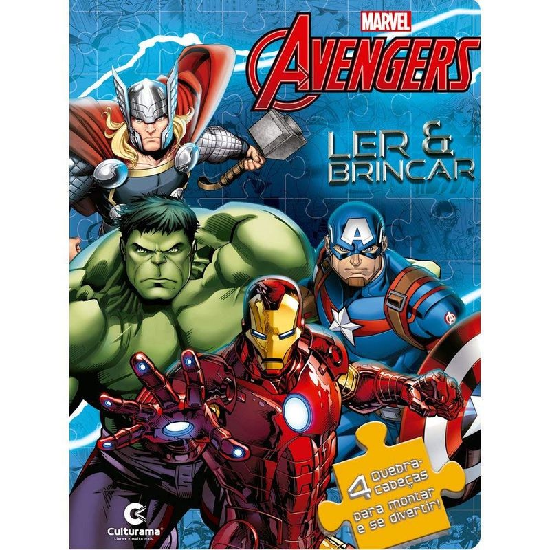 Livro-Infantil---Ler-e-Brincar-com-Quebra-Cabeca---Disney---Marvel---Vingadores---Culturama