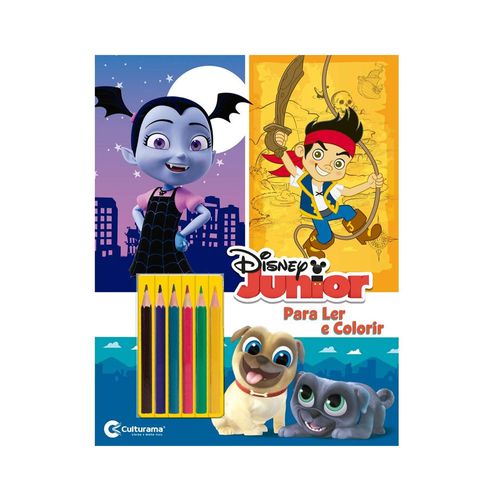 Livro para Colorir e Ler - Disney - Junior com Lápis - Culturama