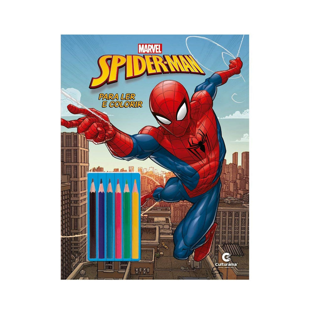 Livro para Colorir e Ler - Disney - Marvel - Spider-Man com Lápis -  Culturama - Ri Happy