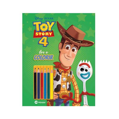 Livro para Colorir e Ler - Disney - Toy Story 4 com Lápis - Culturama