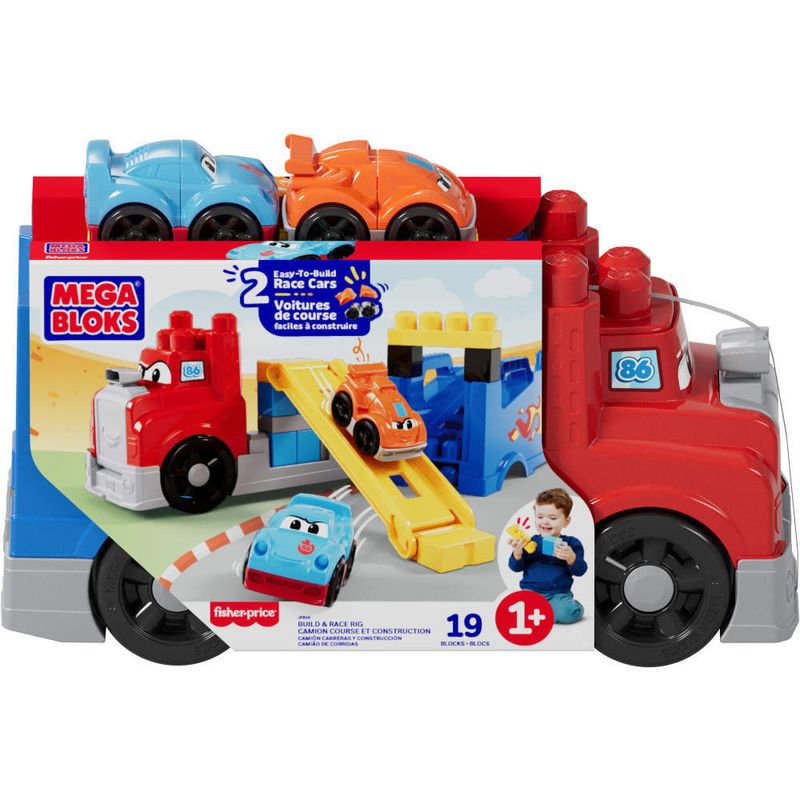 Blocos-De-Montar---Fisher-Price----Mega-Bloks---Caminhao-De-Corridas---19-Pecas---3