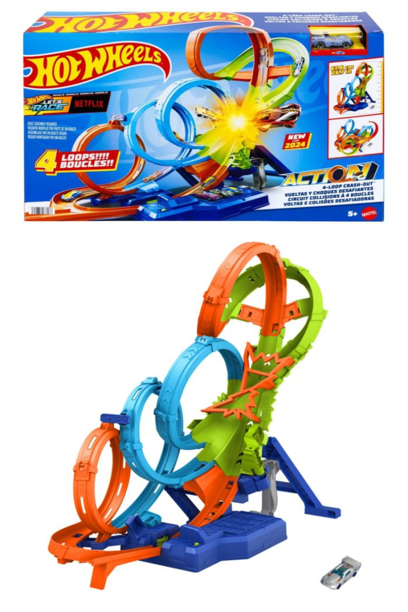 Pista Voltas e Colisões Desafiadoras 4-Loop Crash-out Hot