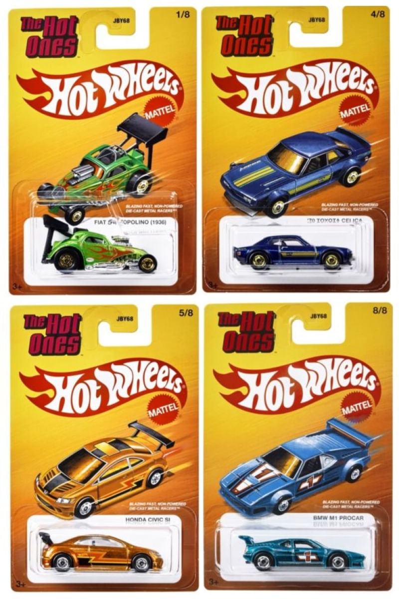 Kit com 4 Miniaturas The Hot Ones Mix 1 2025 - 1/64 - Hot Wheels