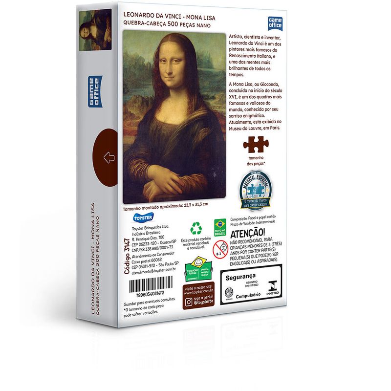 Quebra-Cabeca---Leonardo-da-Vinci---Mona-Lisa---500-Pecas-Nano---Toyster-1