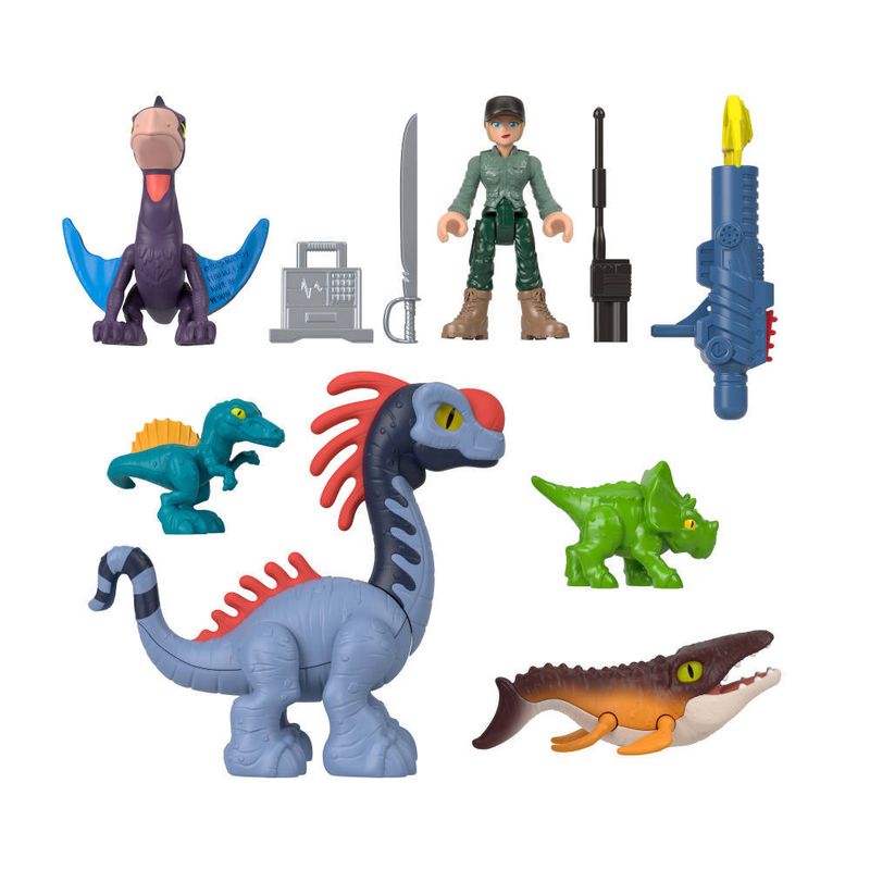 Figura-De-Acao---Imaginext---Jurassic-World---Rebirth---Pacote-De-Dinos---Fisher-Price-1