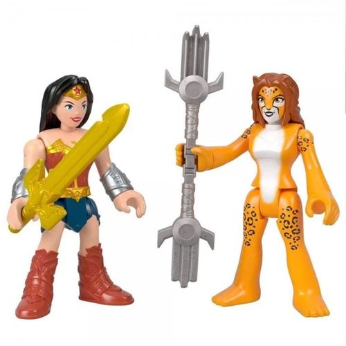 Mini Bonecos - 7 cm - Mulher Maravilha e Cheetah - Imaginext DC Super Amigos - Fisher-Price