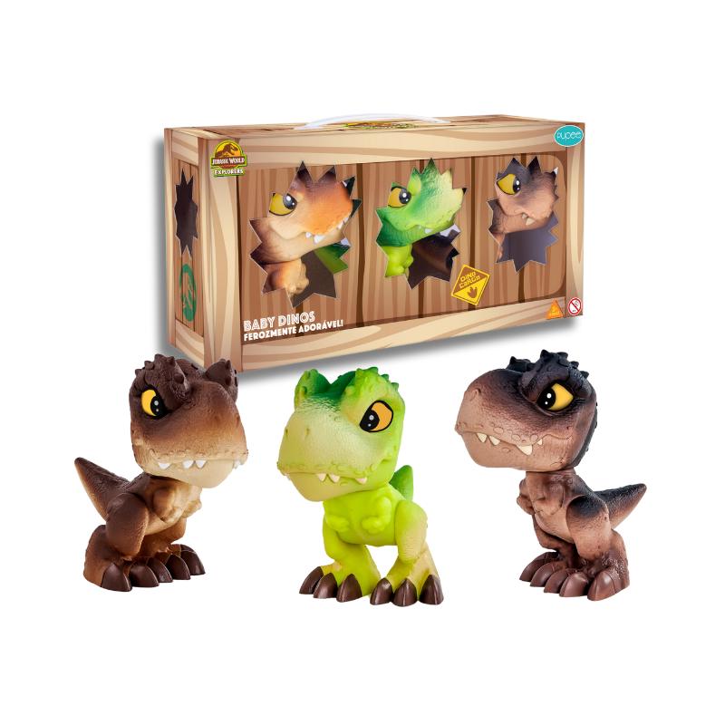 Figuras-De-Acao---Jurassic-World---Baby-Dinos---Mini-T-Rex-Verde-Marrom-E-Preto---Pupee-1