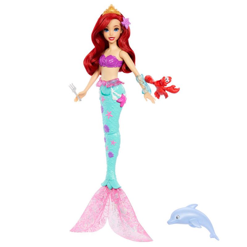 Boneca-Articulada---Disney---Princesas---Ariel-Com-Golfinho-E-Sebastian---Mattel-0