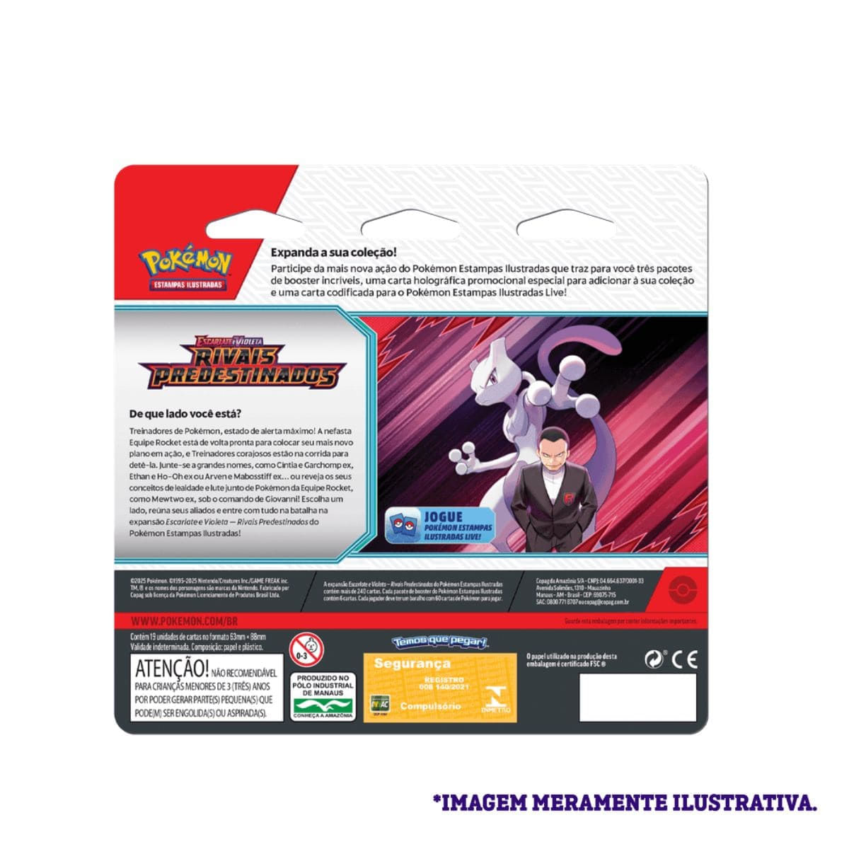 Blister Pokémon TCG Triplo Rivais Predestinados Zebstrika com 3