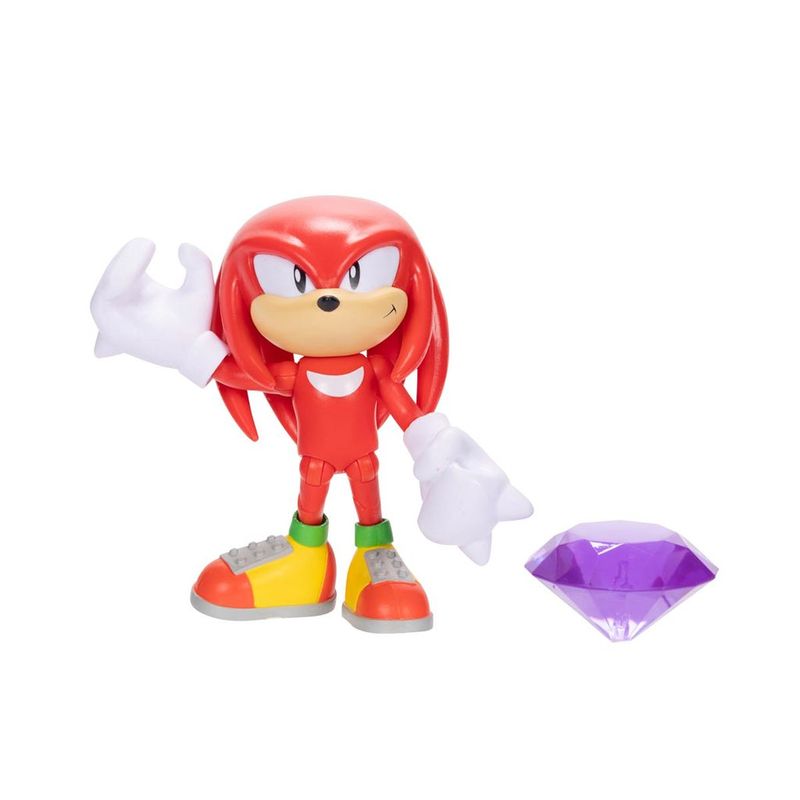 Mini-Figura-De-Acao---Sonic---Knuckles---Com-Esmeralda-Do-Caos---Vermelho---Sunny-0