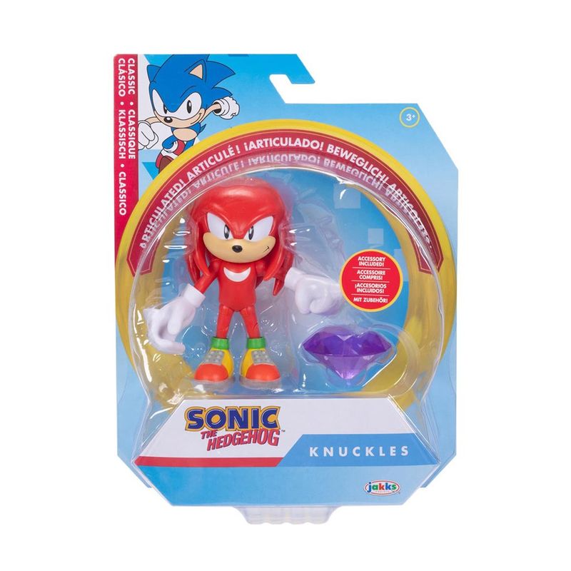 Mini-Figura-De-Acao---Sonic---Knuckles---Com-Esmeralda-Do-Caos---Vermelho---Sunny-2