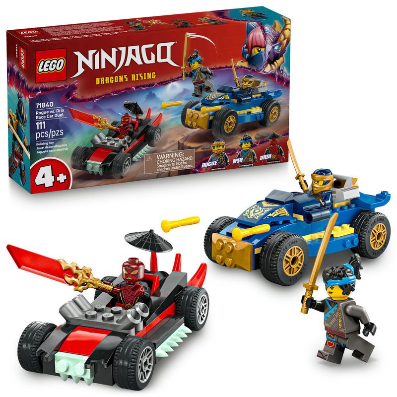 LEGO---Ninjago---Duelo-De-Carros-De-Corrida-De-Rogue-Vs-Drix---71840-0