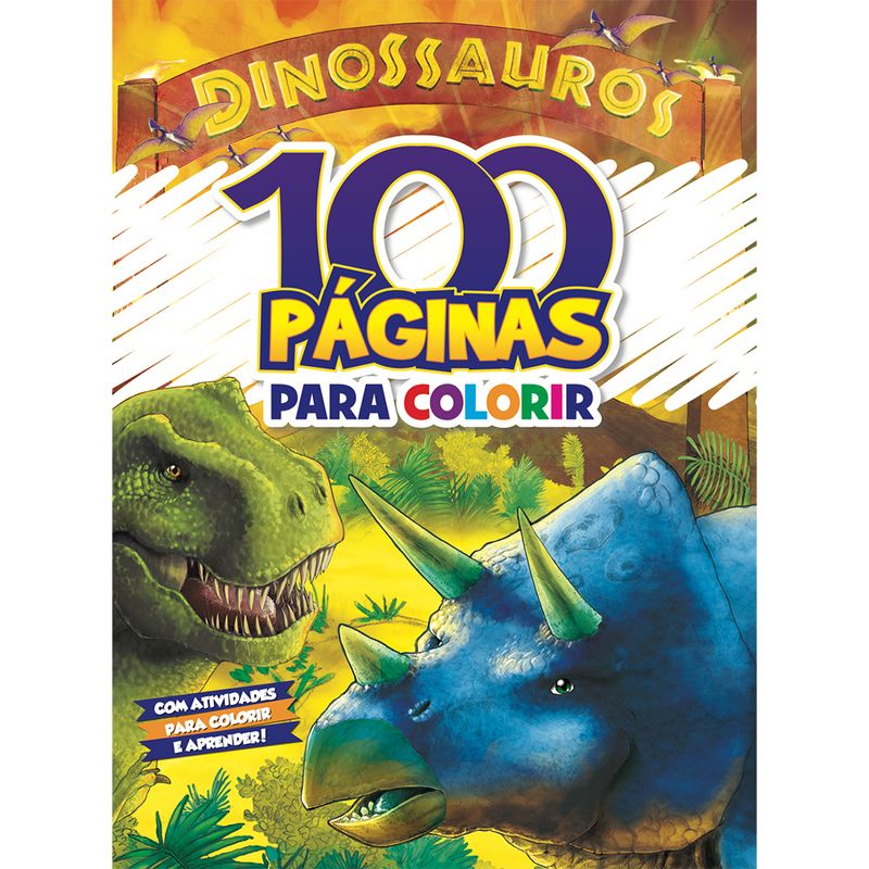 Livro-Para-Colorir---Editora-Rideel---100-Paginas-Para-Colorir---Dinossauros---Catavento-0