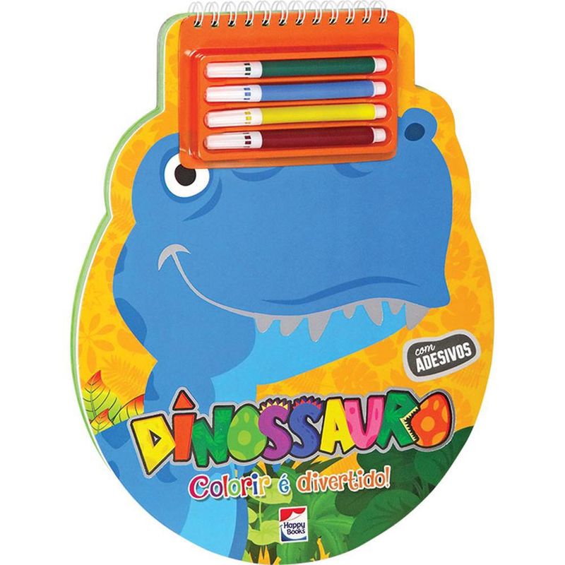 Livro-para-Colorir---Happy-Books---Colorir-e-Divertido--Dinossauro---Catavento-0