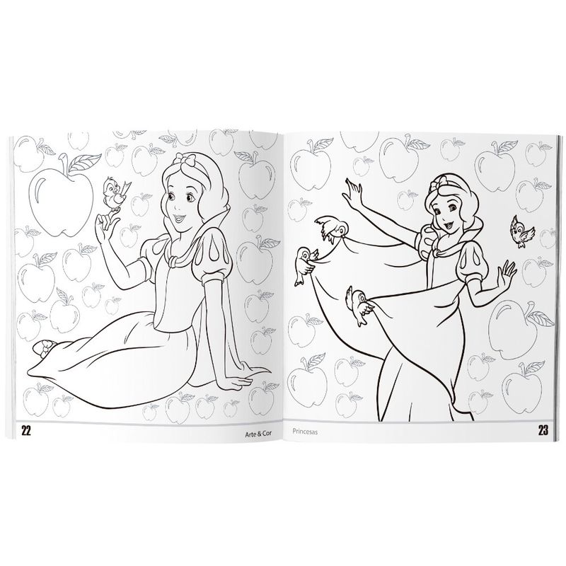 Conjunto-Livro-Para-Colorir-E-Lapis-De-Cor---Disney-Princesas---Artes-E-Cor---Culturama-1