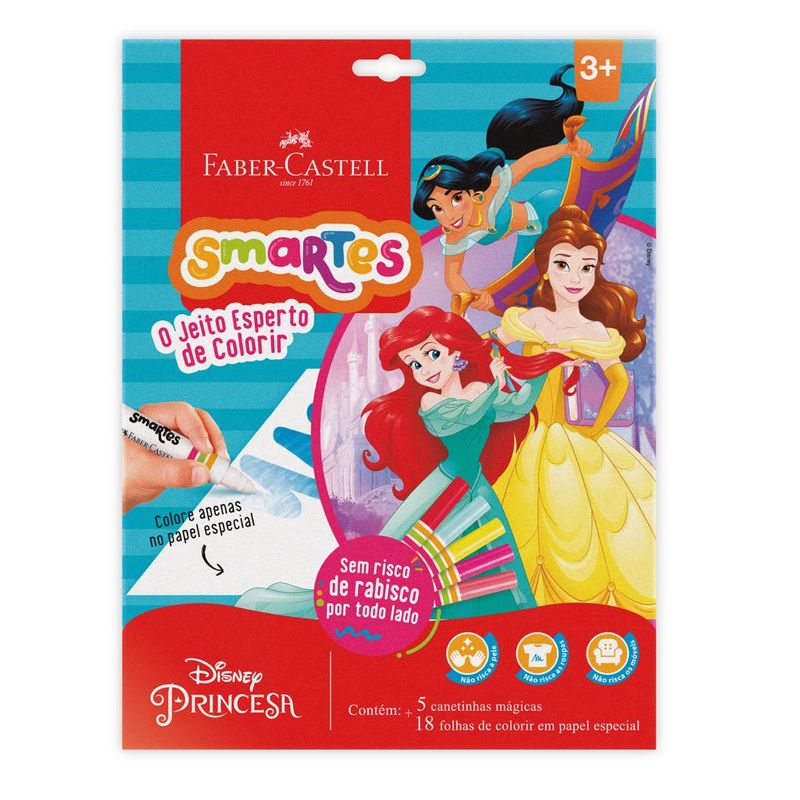 Conjunto-De-Colorir---Disney-Princesas---18-Folhas-Para-Colorir-E-5-Canetinhas-Magicas---Faber-0