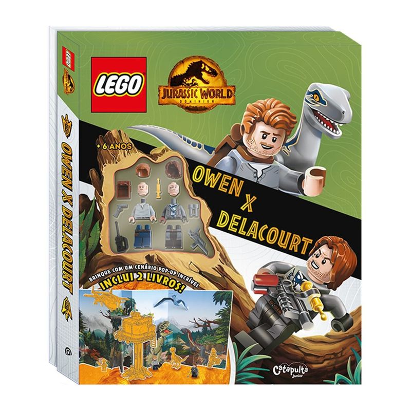 Livro---Jurassic-world---Owen-x-Delacourt---Lego---Catavento-0