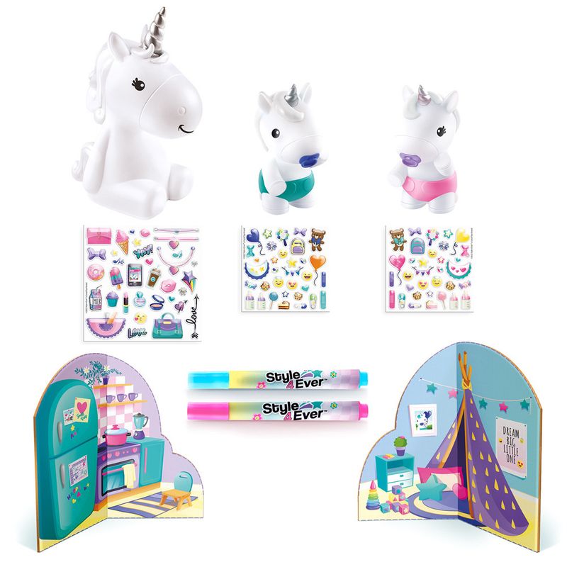 Conjunto-De-Artes---Decore-Sua-Luminaria---Familia-De-Unicornio---Fun-0