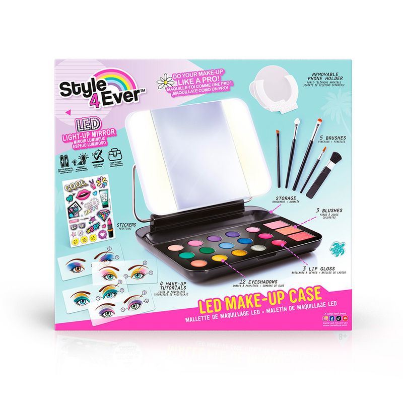 Conjunto-De-Maquiagem---Style-4Ever---Estojo-Led-De-Maquiagem---Fun-4