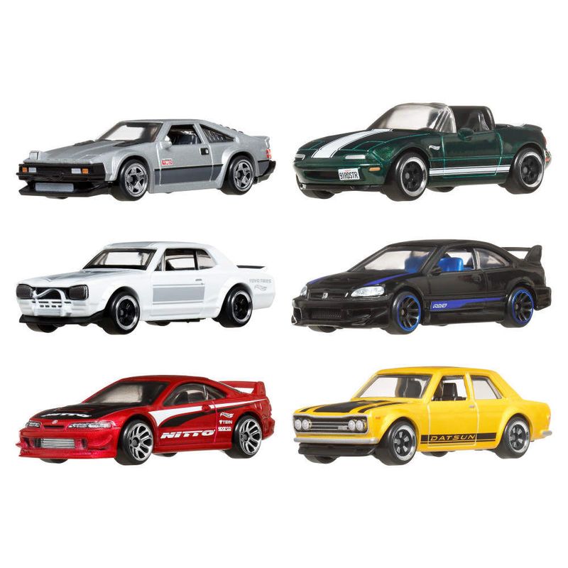 Conjunto-de-6-Carrinhos---Hot-Wheels---Carros-Japoneses---Mattel-0