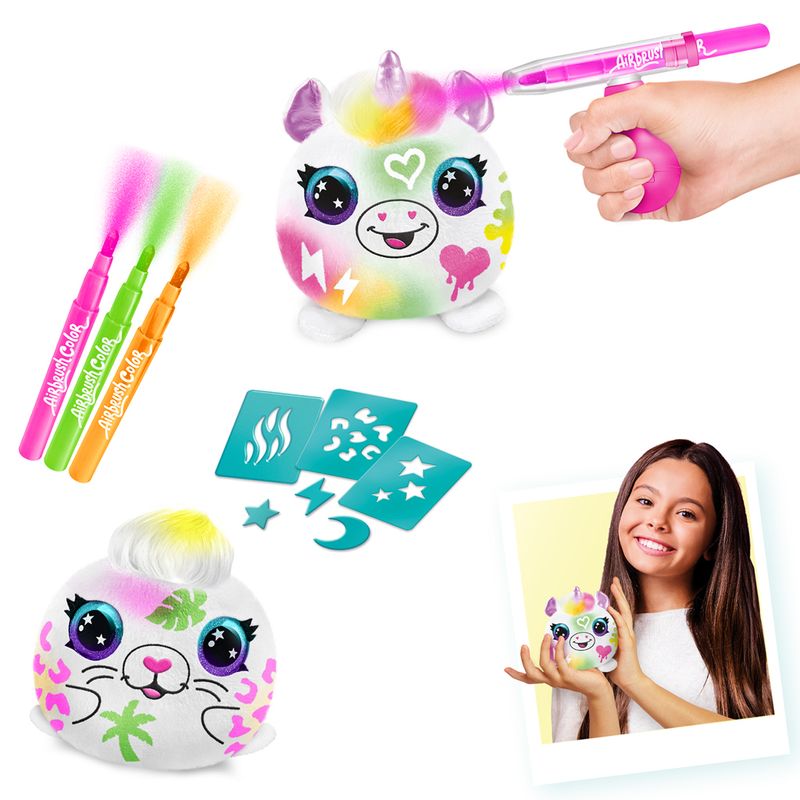 Pelucia---2-Mini-Pelucias---Airbrush---Neon---Surpresa---Para-Pintar---Fun-3